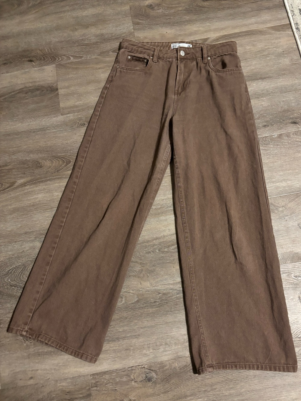 Brown Wide-Leg Jeans